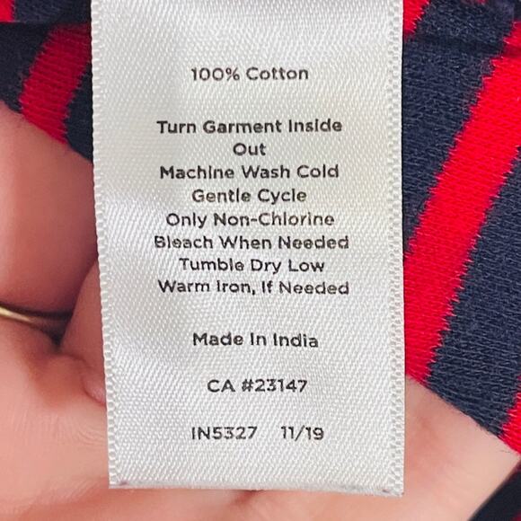 Talbots Sweater Womens Medium Red Navy Blue Striped Boat Neck Knit Top Pullover - Picture 7 of 12